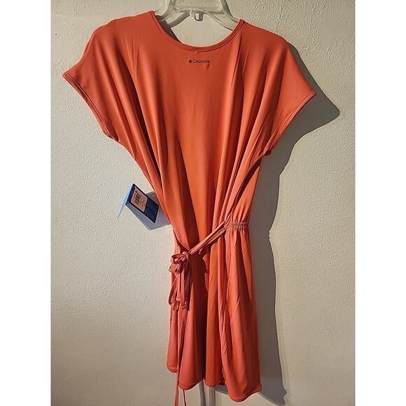 Columbia Womens M Dress Chill River Wrap Coral Knit Omni Freeze Cool Comfort New - Picture 6 of 7